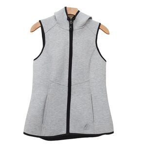 Gerry Hooded Vest Womens Small Gray Full Zip Soft Shell Outdoor Hiking Travel